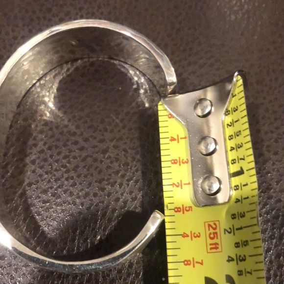 LOIS HILL Mother of Pearl Sterling Silver Cut Out Cuff Bracelet Thin Vintage - Picture 13 of 17